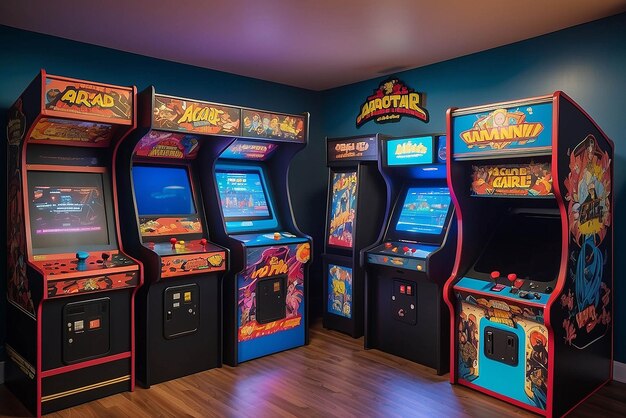 Foto sala de jogos de arcade retro