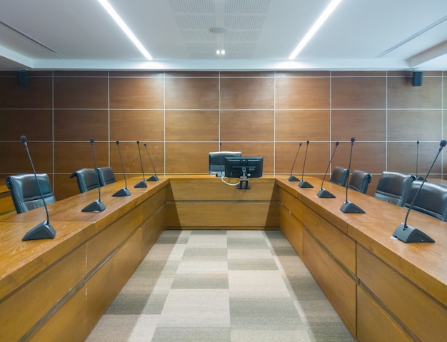 Foto sala de reunião vazia para o tempo da conferência.