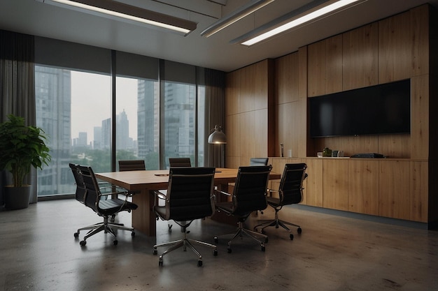 Sala de reuniões de negócios e de trabalho no edifício de escritórios