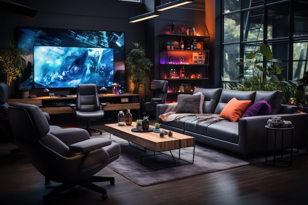sala de videogames sala de sci fi sala de jogos atmosfera casa de jogos