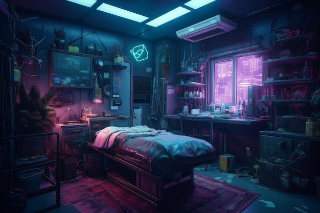 Sala de doctor Cyberpunk Generar Ai