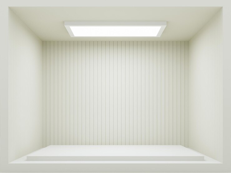 Sala de emtry interior de pared de color crema blanco renderizado 3D
