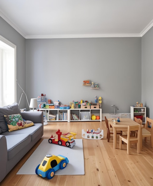 Foto sala de estar amueblada con suelo de madera