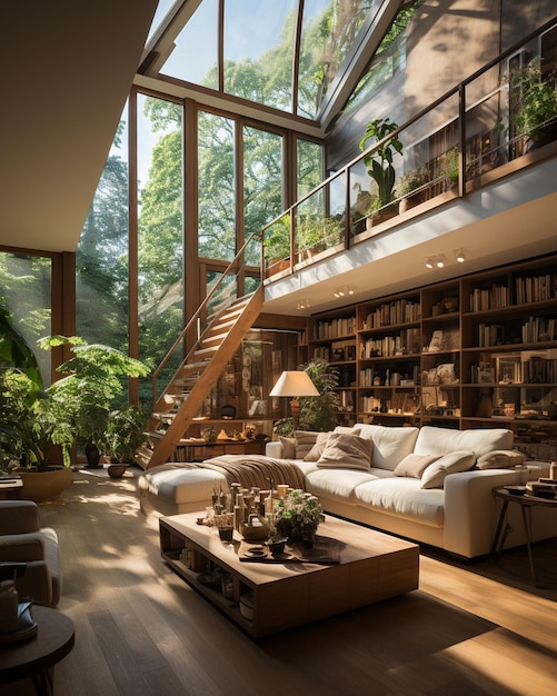 la sala de estar de una casa con una gran ventana que se abre al aire libre.