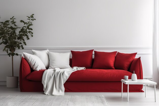 Sala de estar en casa de lujo Diseño interior escandinavo de sala de estar habitación de lujo IA generativa