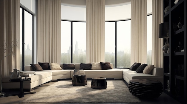 sala de estar diseño interior moderno generado ai
