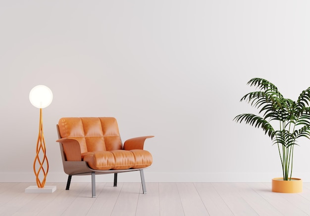 sala de estar de estética moderna y lujosa con entrenador y sofá Árbol verde y lámpara