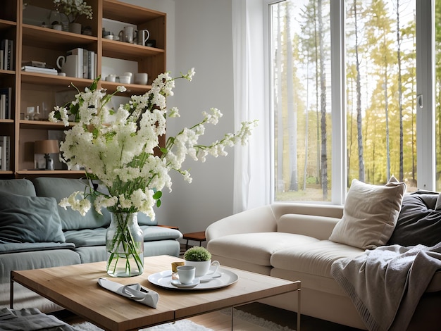 Una sala de estar finlandesa un telón de fondo para la familia y los amigos