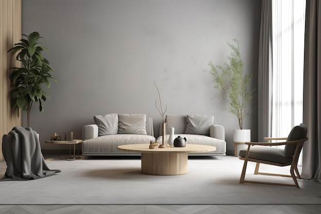 Sala de estar de lujo moderna Diseño de sala de estar interior moderno Representación 3d IA generativa