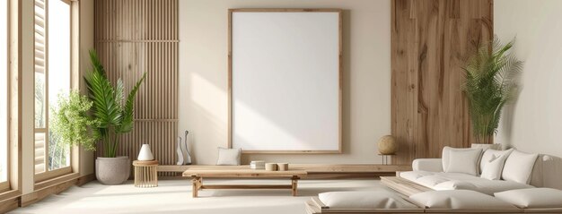 Sala de estar minimalista contemporánea con luz natural