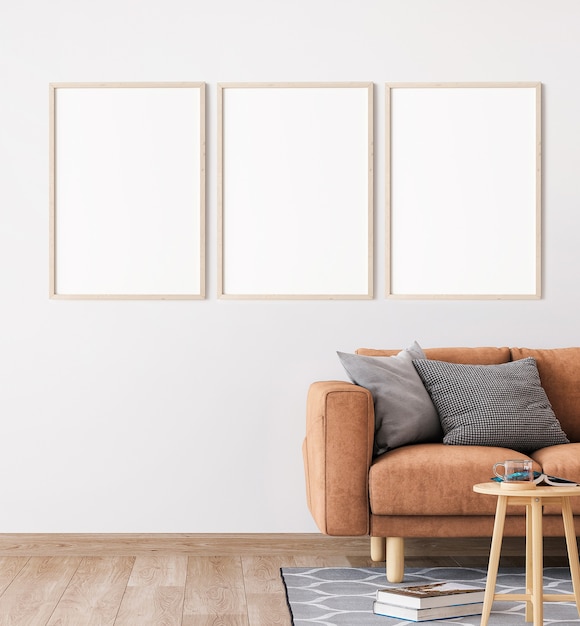 Sala de estar minimalista con un sofá moderno