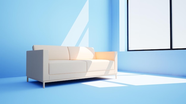 Sala de estar moderna de representación 3d en casa adosada