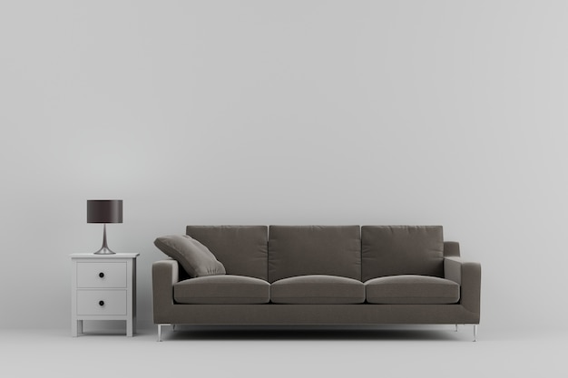 sala de estar moderna con sofá y muebles