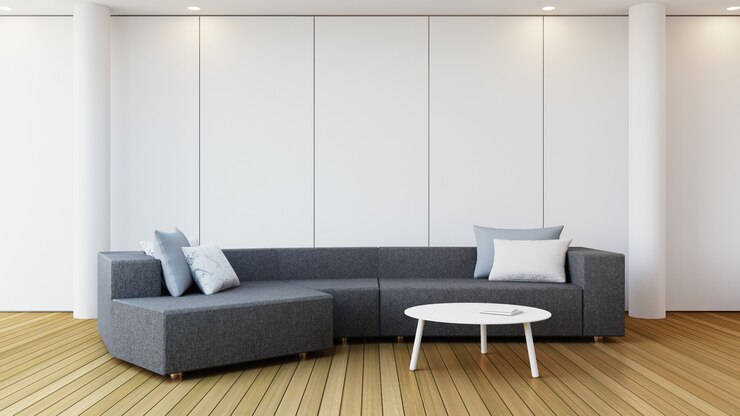 Sala de estar de pared blanca
