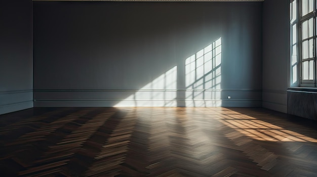 Foto sala de estar vacía con paredes de tonos azules