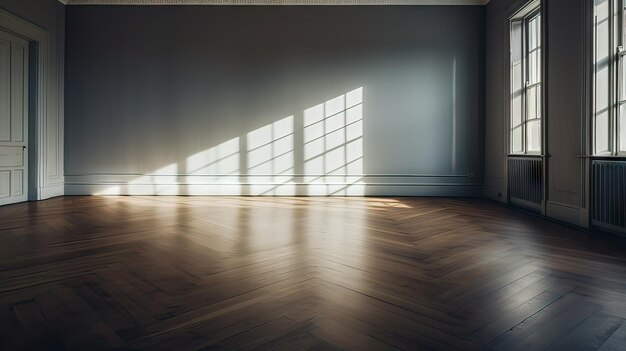 Foto sala de estar vacía con paredes de tonos azules