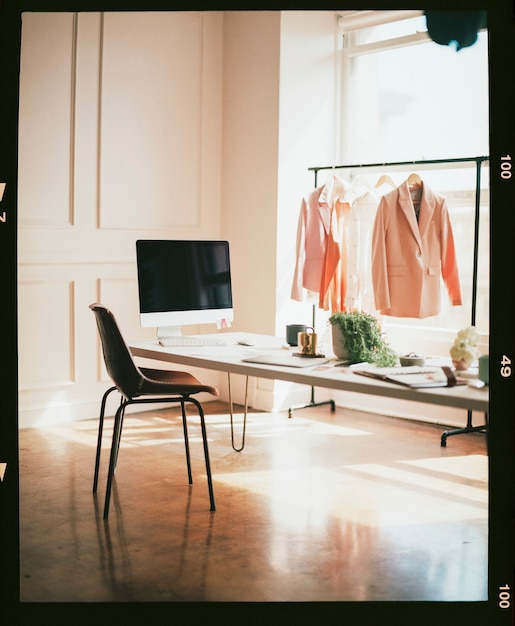 Sala de exposición de diseño de moda femenina vacía