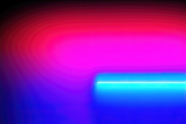 Sala futurista com cores cibernéticas e laser fluorescente