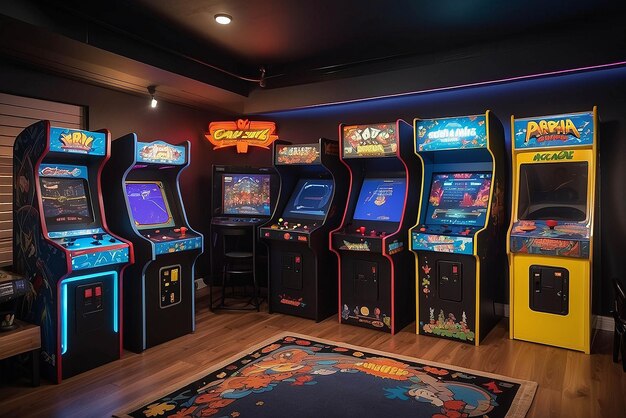 Foto sala de juegos de arcade retro