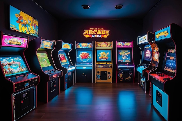 Foto sala de juegos de arcade retro