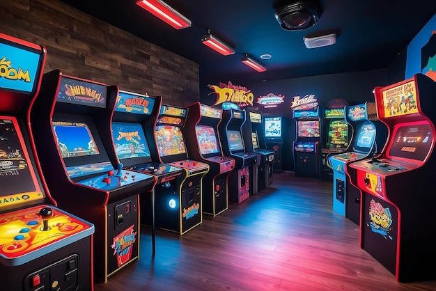 Foto sala de juegos de arcade retro