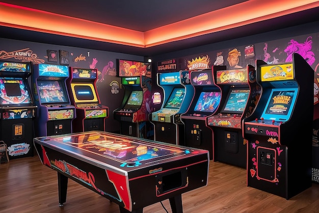 Foto sala de juegos de arcade retro