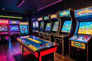 Foto sala de juegos de arcade retro