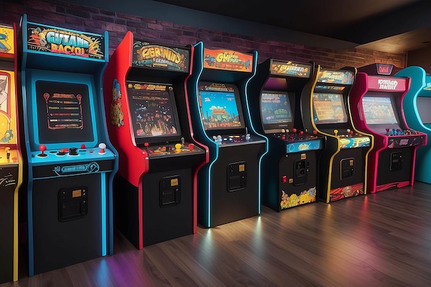 Foto sala de juegos de arcade retro