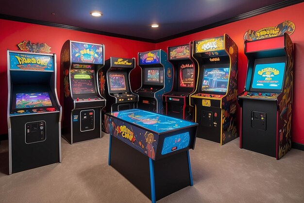 Foto sala de juegos de arcade retro