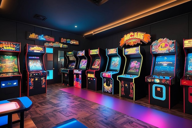Foto sala de juegos de arcade retro