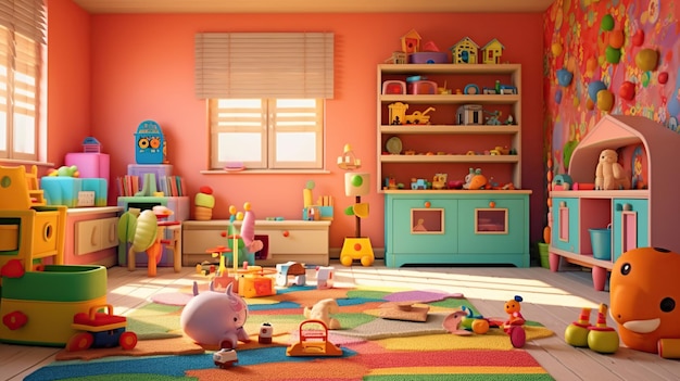 Sala de juegos para niños colorido positivo Generativo Ai