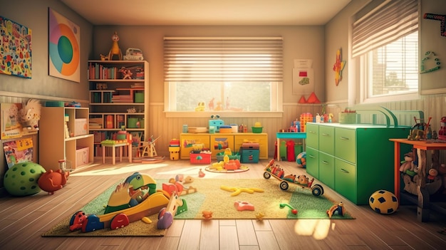 Sala de juegos para niños colorido positivo Generativo Ai