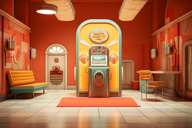 Una sala de juegos para niños inspirada en los cines Art Deco