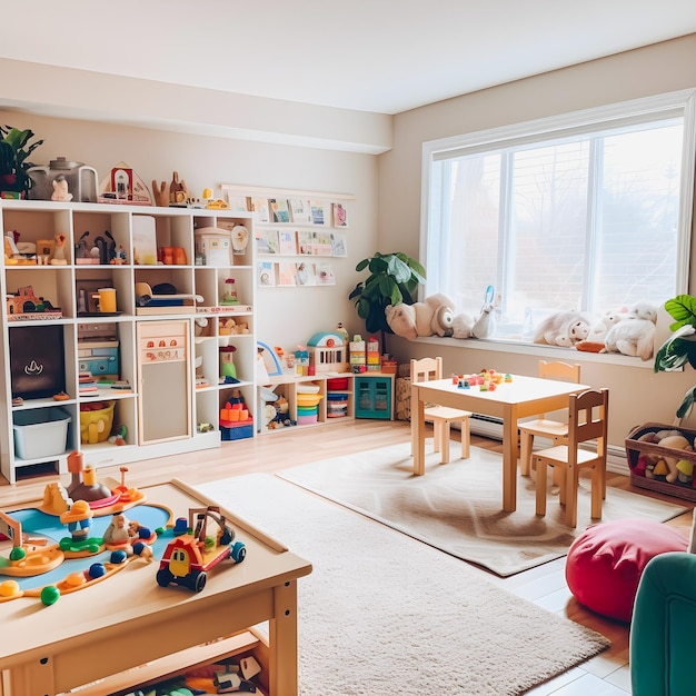 Foto sala de juegos recién limpiada y ordenada familyfriendly oasis de professional home cleaning compan