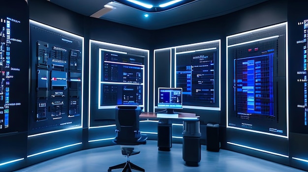 Sala de laboratorio de informática digital.