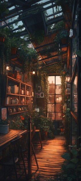 La sala de libros de la casa.