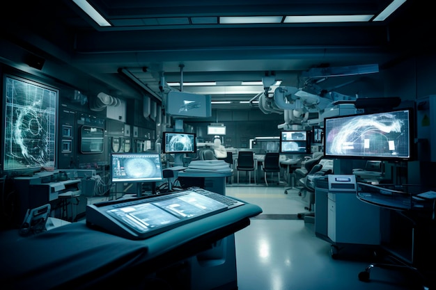Sala médica com equipamentos modernos Inteligência Artificial Gerativa