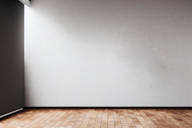 Sala de oficina vacía con una silla de pared blanca simulada y una mesa para su logotipo Sala de oficina con pared de piso