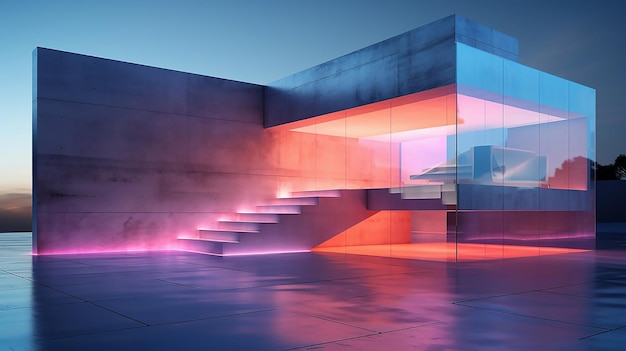 Foto sala de reuniones de lujo con vista panorámica de la ciudad y luz natural presentación y concepto corporativo renderización en 3d