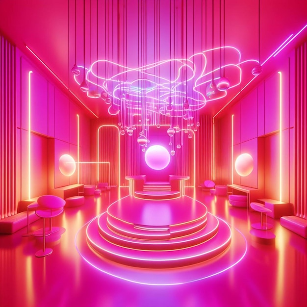 Sala rosa em realidade virtual