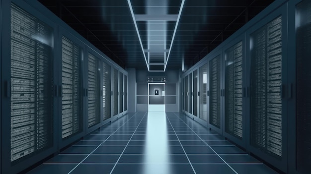 Foto sala de servidores de tecnología en la nube