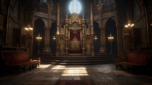 La sala del trono en el castillo.