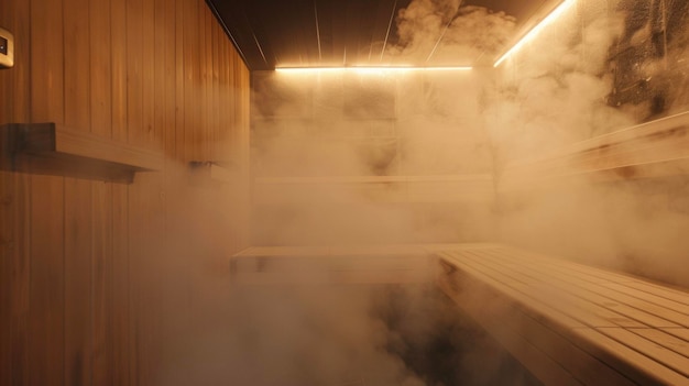 Una sala de vapor está llena de los intoxicantes olores de eucalipto y menta conocida por sus curas