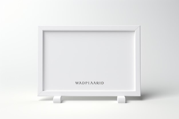 Sala vazia branca com paredes brancas chão branco e prateleiras de madeira 3d renderização mock up