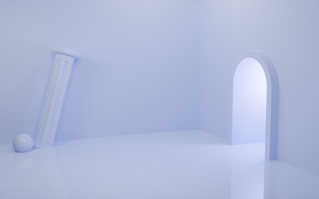 Sala vazia com um túnel de luz