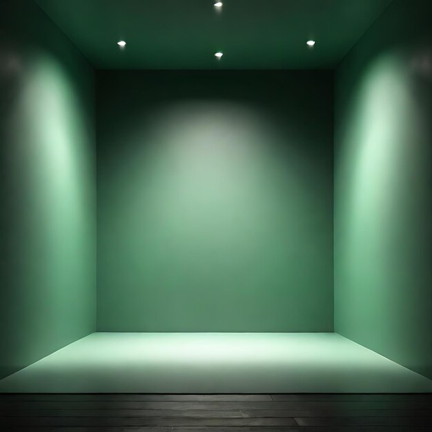 Sala vazia e fundo de parede verde AI