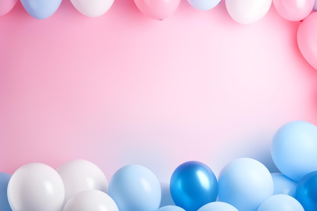 Foto sala vibrante de celebração de balões para revelação de gênero