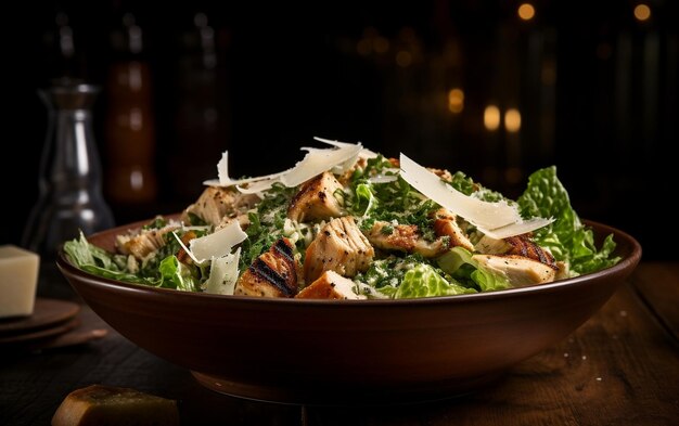 Salada Caesar de Frango com Croutons Generative AI