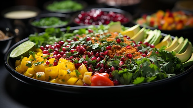 Salada com legumes e queijo