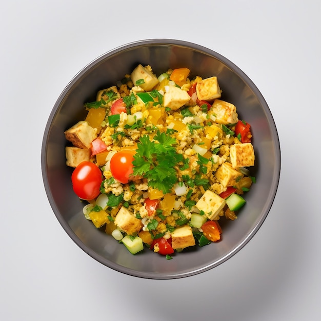 Salada com tofu e legumes